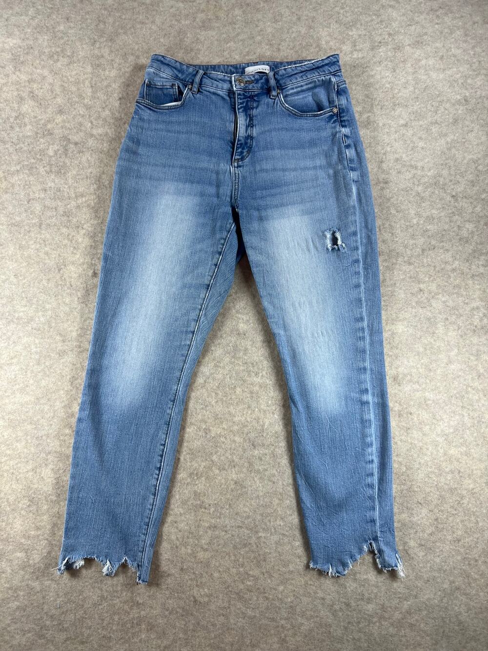 Ann Taylor LOFT Very High Rise Skinny Ankle Jeans Fray Hem Size 6/ 28